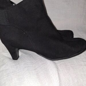 Classic Black Ankle Booties with Kitten Heel